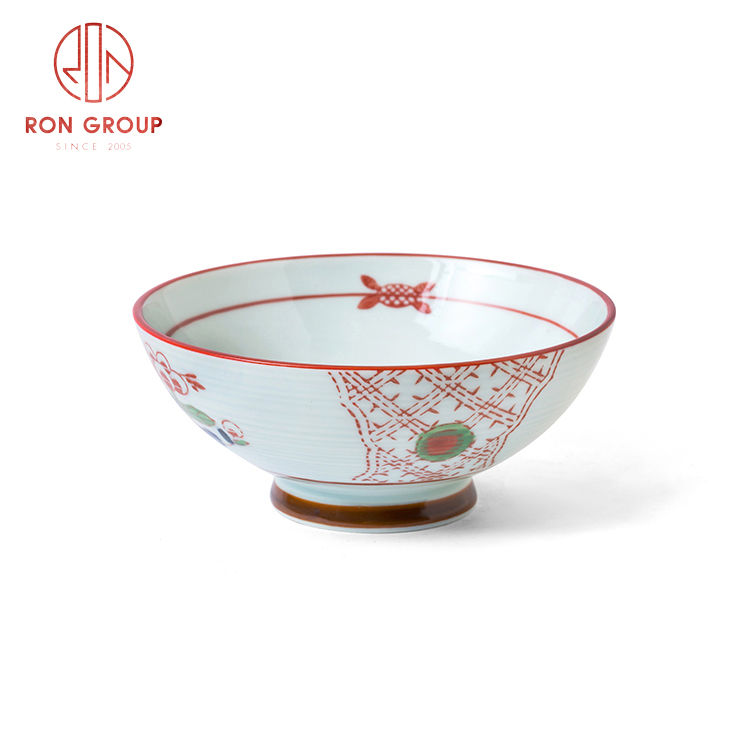 Cheap price Asian style porcelain dinnerware set restaurant hotel supplies porcelain trumpet bowl