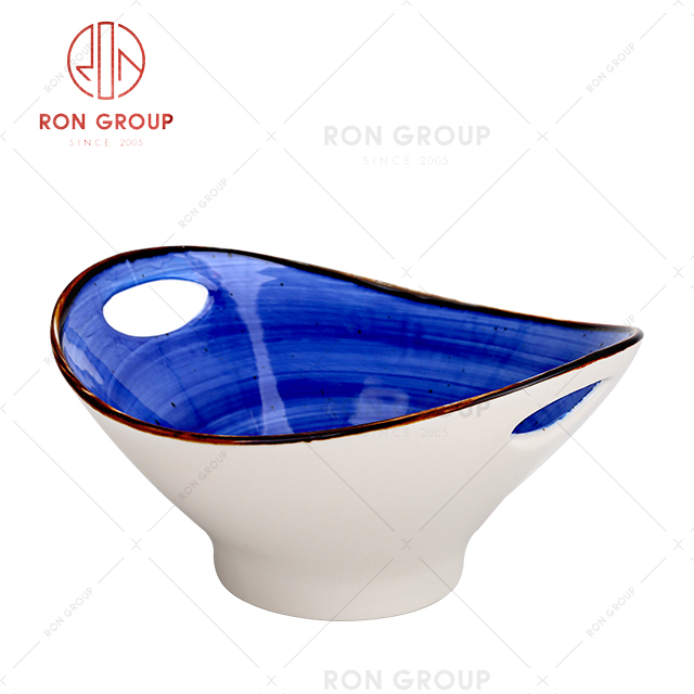 White large ceramic chinese soup bowls restaurant use unique soup bowl