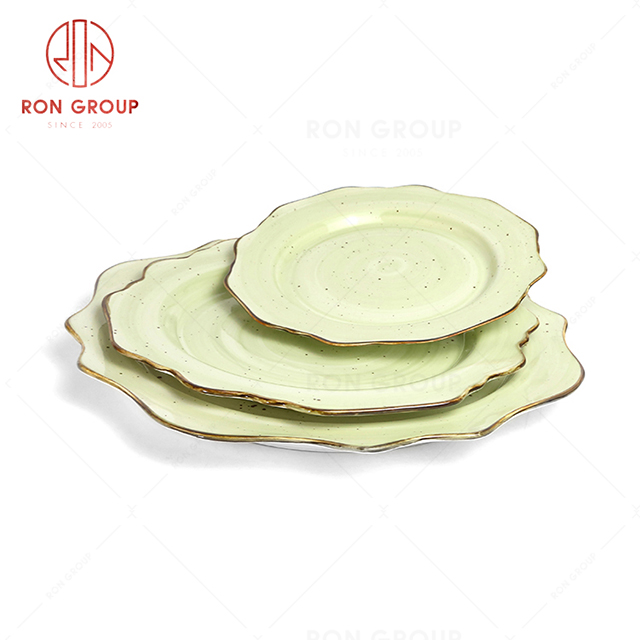 RonGroup New Color Apple Green  Chip Proof Porcelain  Collection - Ceramic Dinnerware Charge Plate