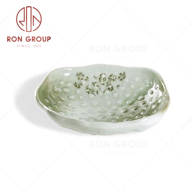 RN0039P02648  Wholesale Unique Deisgn Sakura Green Shaped Plate