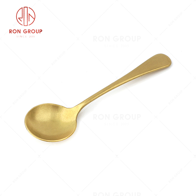 RN0178E00371 Wholesale High Quality Gold Stainless Steel Cutlery Tony Series --  Soup Spoon