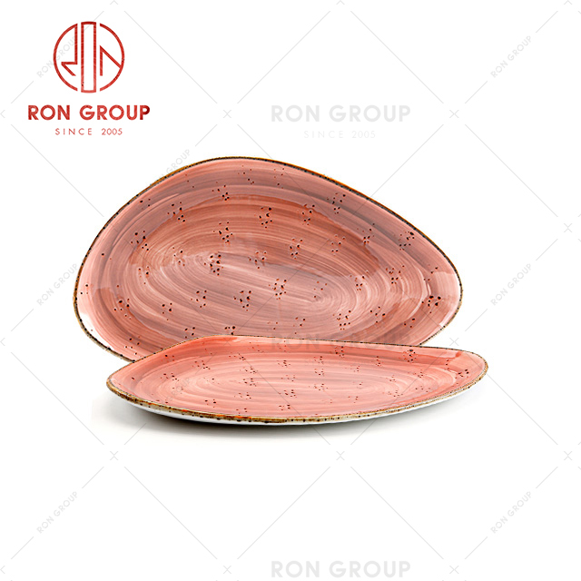 Wholesale cheap ceramic food plate Saudi Arabia style ceramic restaurant plate