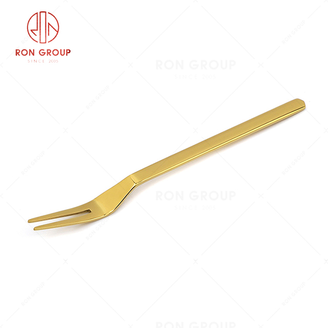 RN0178E00434 Hot Sale High Quality Gold Stainless Steel Cutlery Arthur Series-- Fruit Fork 