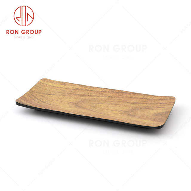 RN0039M00073 Hot Sale High Quality Durable Brown Wood Grain Melamine Plate