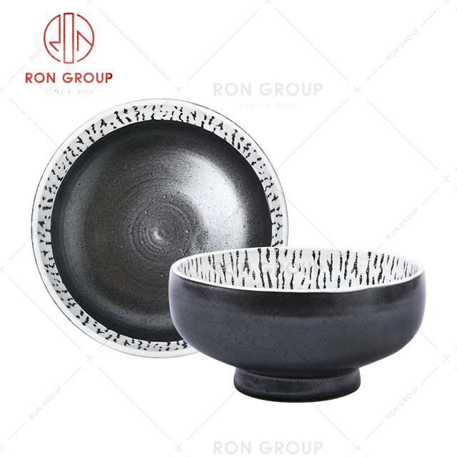 Japanese style unique shape soup bowl plate and plate for restaurant