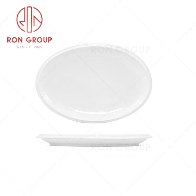 RN0037P06886  Hot Sale High Quality White Porcelain Oval Plate