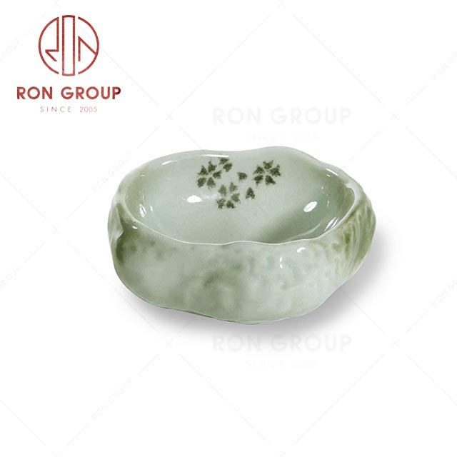 RN0039P02621  Hot Selling Unique Design Sakura Green Porcelain Bowl