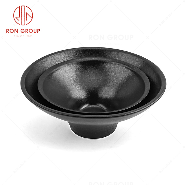 Large capacity anti scalding frosted black restaurant tableware soup bowl