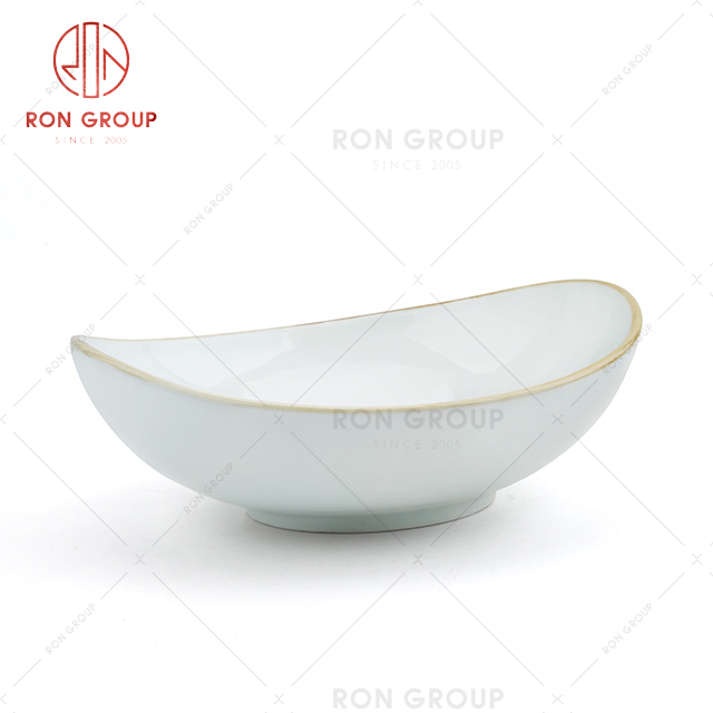 Nordic style oval bowl customized dinner tableware for restaurants dinnerware type dessert bowl