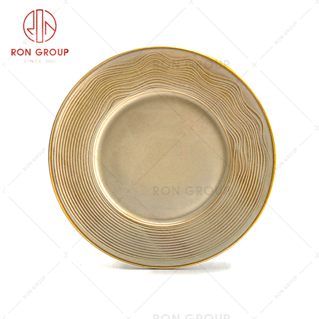 Eropean-American Style hot selling ceramic retro plate golden colorful factory direct to customers cheap price tableware