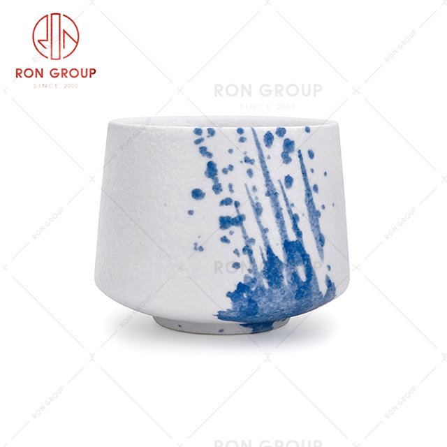 Blue splash style creative restaurant short cup hotel characteristic tea cup