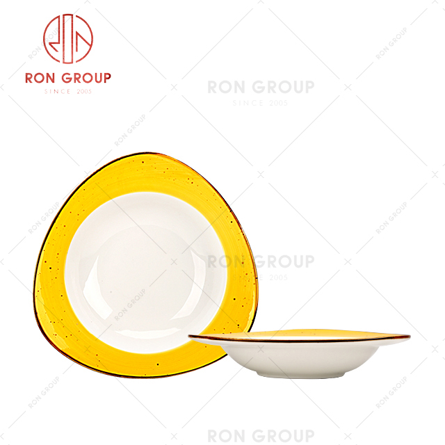 French Collection Hand-Color Yellow Plate 1056