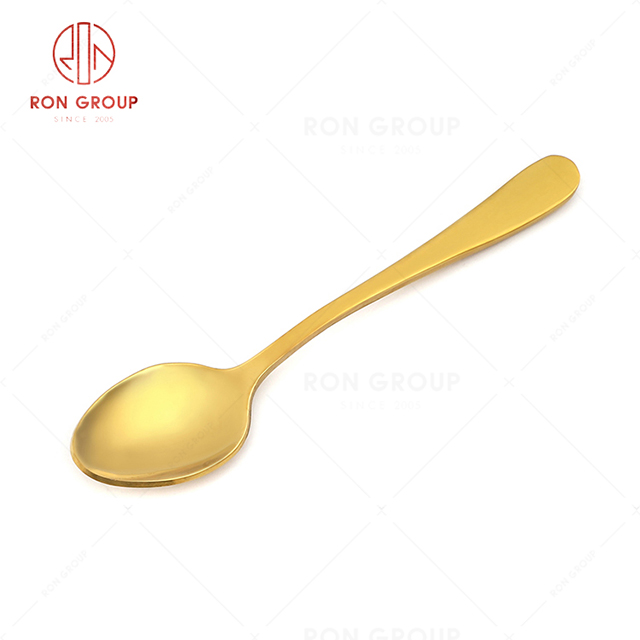 RN0050E01967 Hot Sale High Quality Exquisite and Practical Golden Stainless Steel Spoon