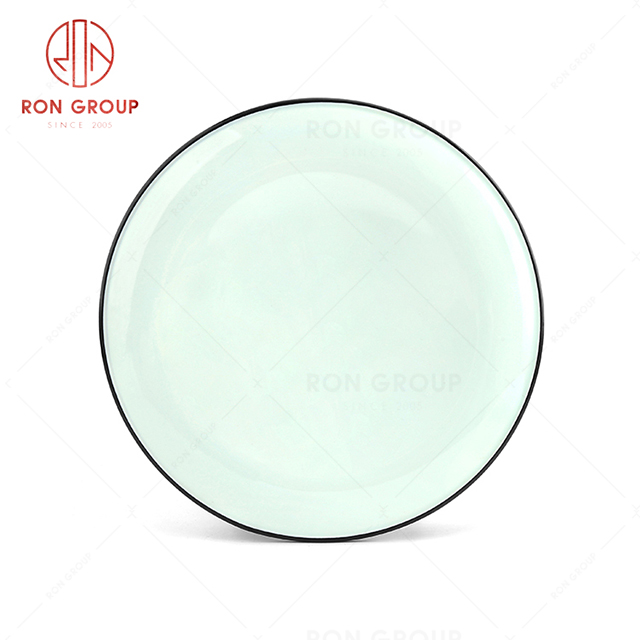 Creative Japanese restaurant durable tableware light cyan round plate