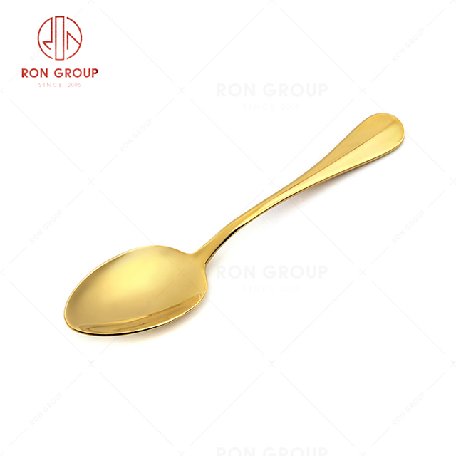 RN0050E01964 Wholesale High Quality Exquisite and Practical Golden Stainless Steel Table Spoon