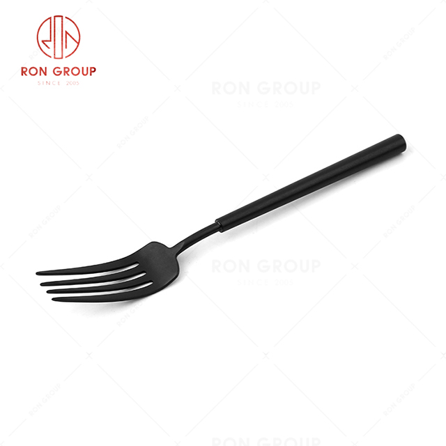 RN0178E00135 Hot Sale High Quality Exquisite Black Stainless Steel Barton Series-- Table Fork