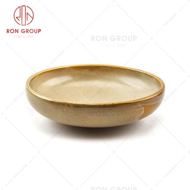 Eropean-American Style hot sale ceramic bowl plate golden colorful factory direct to customers cheap price have in stock