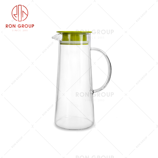 Dustproof durable restaurant tableware hotel drink ware glass water bottle with lid