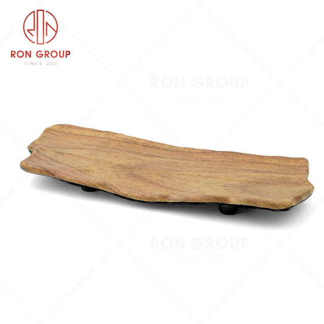RN0039M00072 Hot Sale High Quality Durable Brown Wood Grain Melamine  Tall Plate