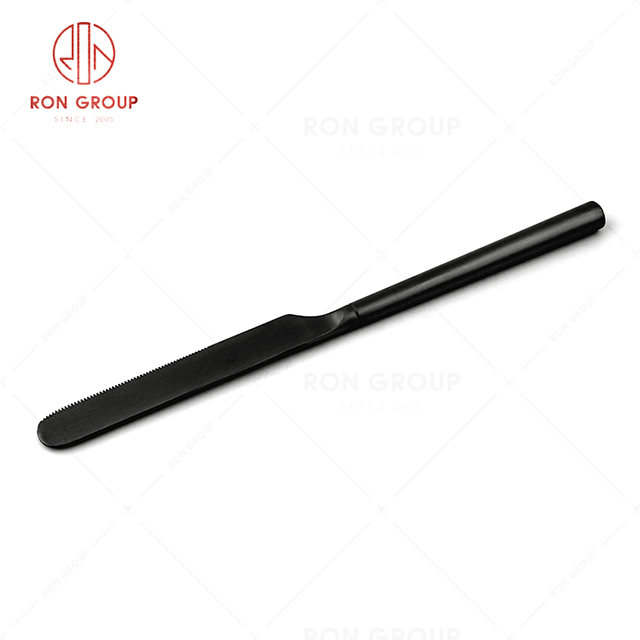 RN0178E00122 Hot Sale High Quality Exquisite Black Stainless Steel Barton Series-- Table Knife