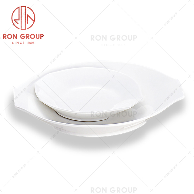 Simple style porcelain dinner plate set free sample serving plate