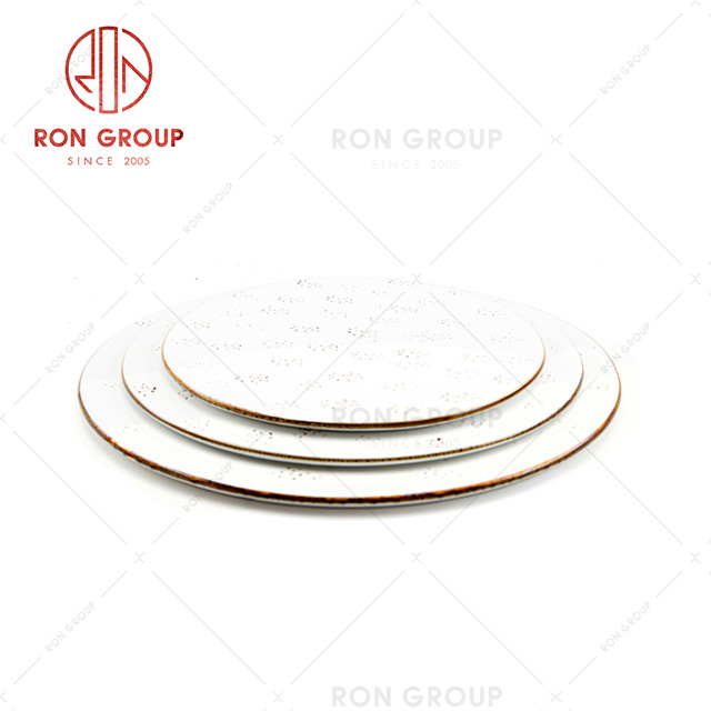 Customized Restaurant Dinner White Color Round Ceramics Plate