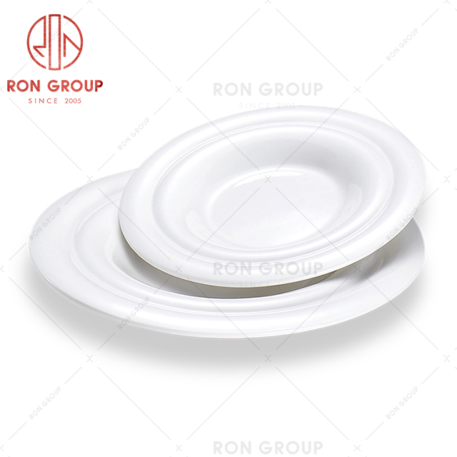 Thickened design hotel dinner tableware restaurant durable ceramic round plate