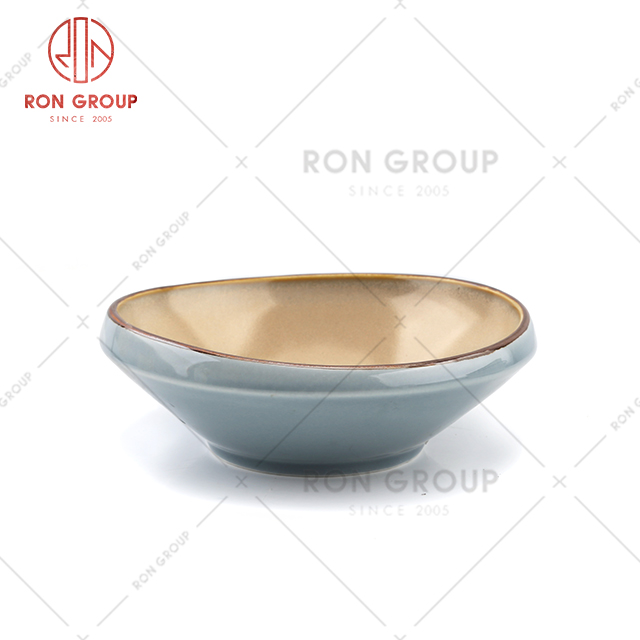 Promotional porcelain restaurant ceramic soup bowl western style hotel serving tableware unique designs