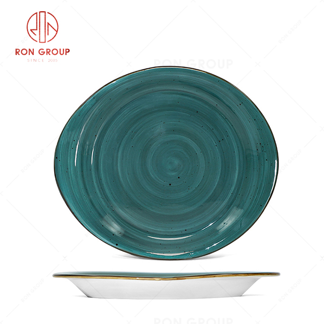 RN0037P03384 Wholesale Chip Proof Porcelain Midnight Blue Watermelon Bowl