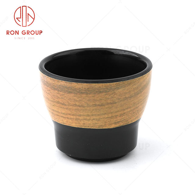 RN0039M00074  Hot Sale High Quality Durable Brown Wood Grain Melamine Cup 