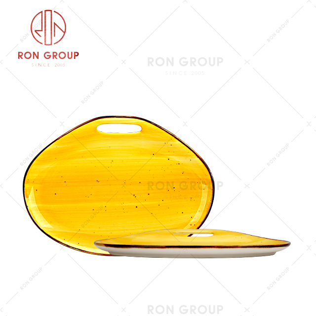 French Collection Hand-Color Yellow Plate 1046