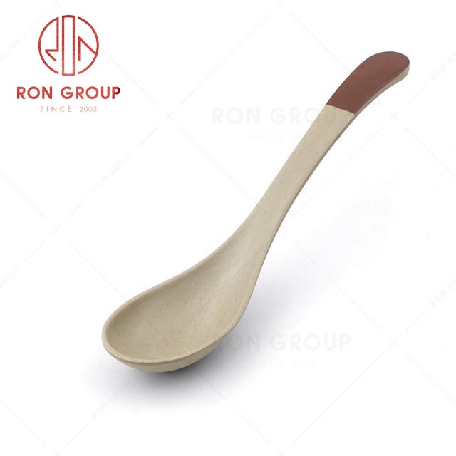 RN0011M02130 Wholesale Durable Terracotta Brown Series Melamine Spoon