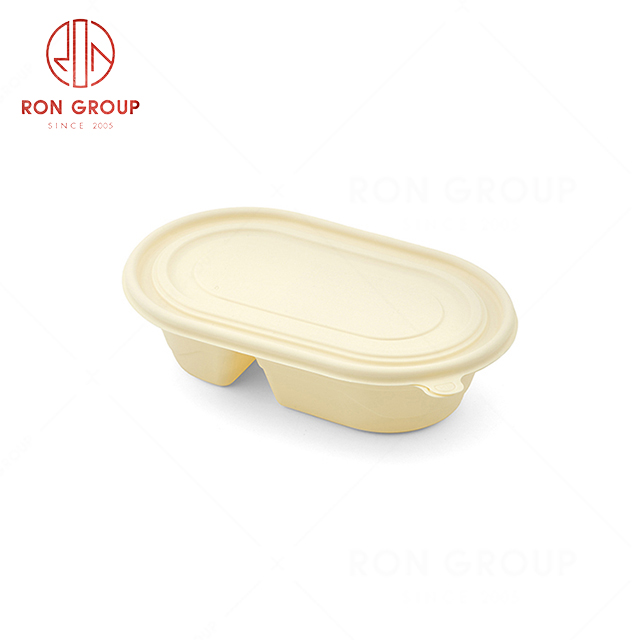 RN0590D00034 Hot Sale High Quality Disposable Two-compartment Corn Starch Meal Container