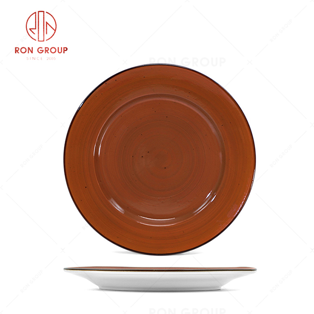 RN0037P03236-48-54 Wholesale Chip Proof Porcelain Tomato Jam Series Flat Round Plate