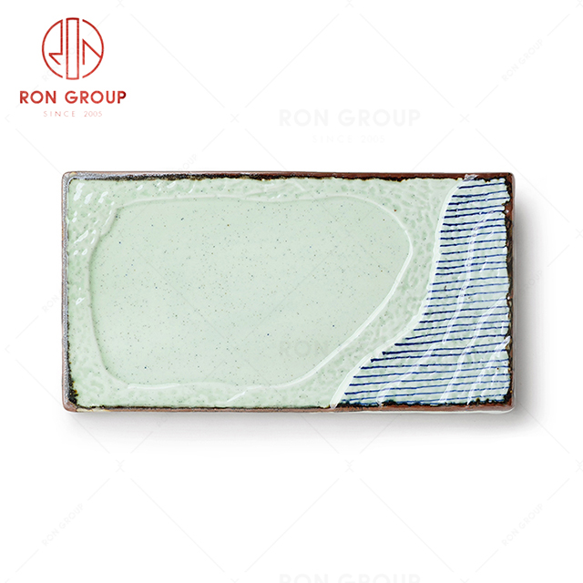 Popular restaurant tableware gifts custom ceramic rectangle plates