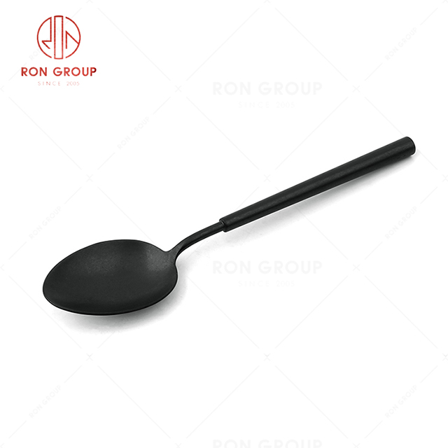 RN0178E00136 Hot Sale High Quality Exquisite Black Stainless Steel Barton Series-- Table Spoon