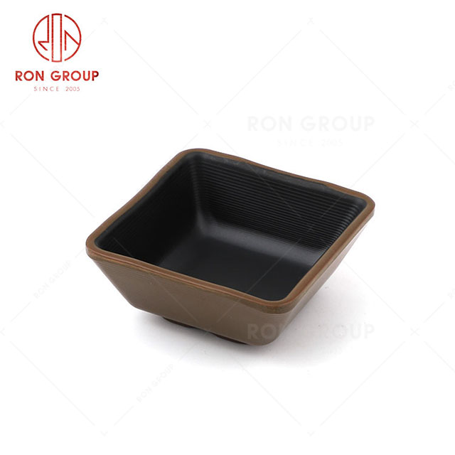 RN0011M02198  Wholesale High Quality Brown and Black Melamine  Saucer